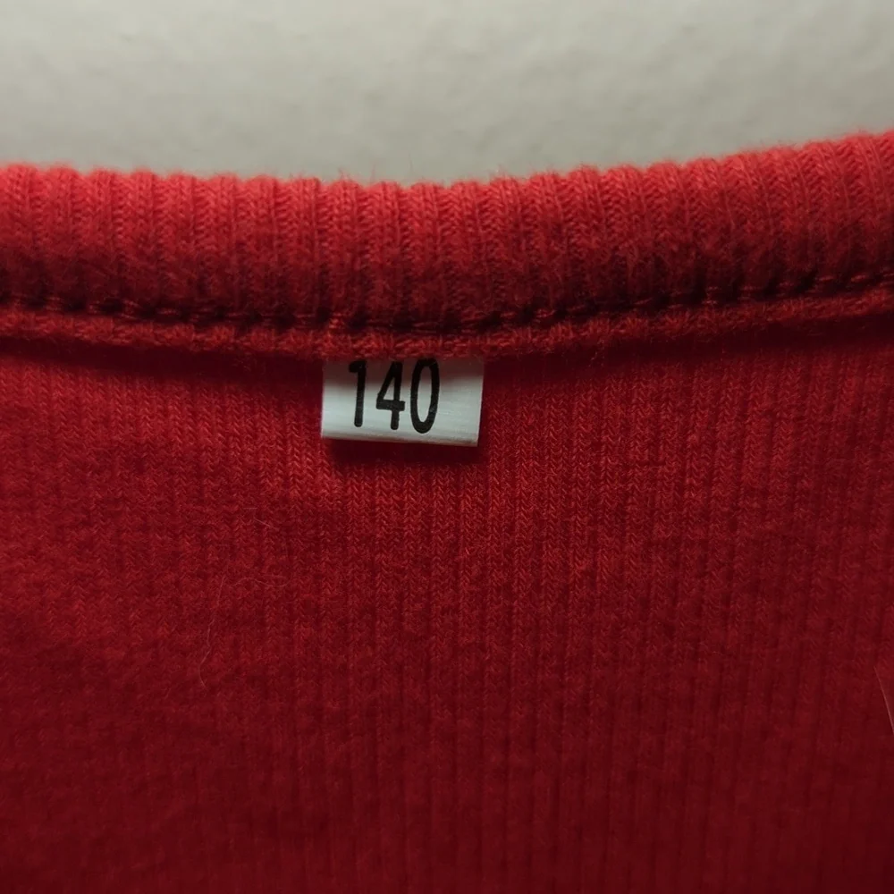 Girls Red Ribbed Dress with Tutu Skirt Spaghetti Strap Fairy Size EU 140 US 10